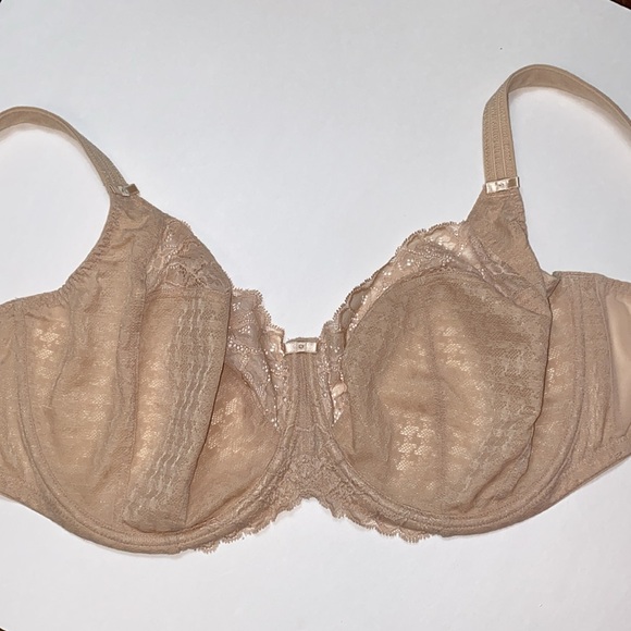 38J 38GG Panache Houndstooth Lace Underwire Bra No padding Semi-Sheer Quality D7 - Picture 3 of 16